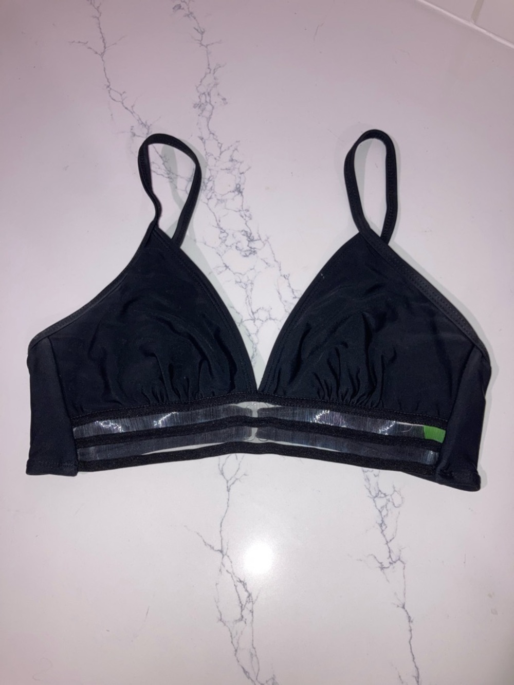 ($1 ADD ON) George Black w/ Sheer Band Bikini Top - size M